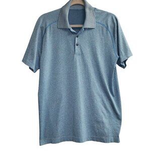 Lululemon Blue Short Sleeved Polo Men's‎ Size L Pre-Owned Flaws **Read